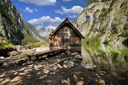 Boathouse on Lake Obersee Stock Photo - Budget Royalty-Free & Subscription, Code: 400-06085093