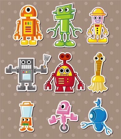 robot stickers Stock Photo - Budget Royalty-Free & Subscription, Code: 400-06085996