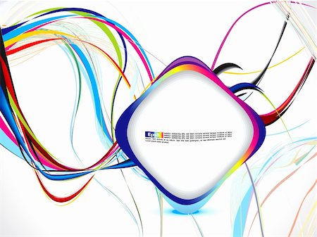 abstract colorful wave with rectangle vector illustration Stock Photo - Budget Royalty-Free & Subscription, Code: 400-06086498