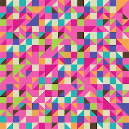 Triangle and Square mosaic in pink and other colors Stock Photo - Budget Royalty-Free & Subscription, Code: 400-06086577