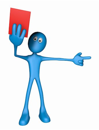 simsearch:400-06073389,k - blue guy shows red card - 3d illustration Stock Photo - Budget Royalty-Free & Subscription, Code: 400-06086928