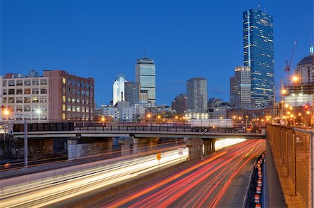 Downtown Boston, Massachusetts viewed from above Massachusetts Turnpike. Stock Photo - Budget Royalty-Free & Subscription, Code: 400-06087157