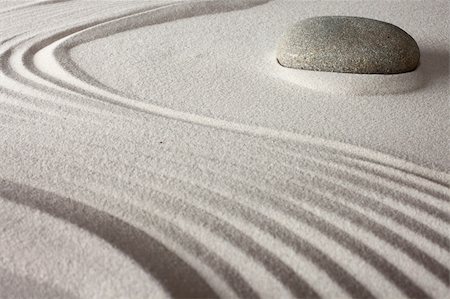 relaxation japanese zen garden with round rock sand and stone for meditaion Stock Photo - Budget Royalty-Free & Subscription, Code: 400-06087190