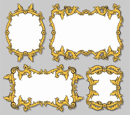 simsearch:400-04914047,k - set of ornamental frames, this illustration may be useful as designer work Stock Photo - Budget Royalty-Free & Subscription, Code: 400-06087562