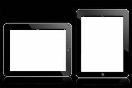 ipad tablet computer isolated on black background Stock Photo - Budget Royalty-Free & Subscription, Code: 400-06088173