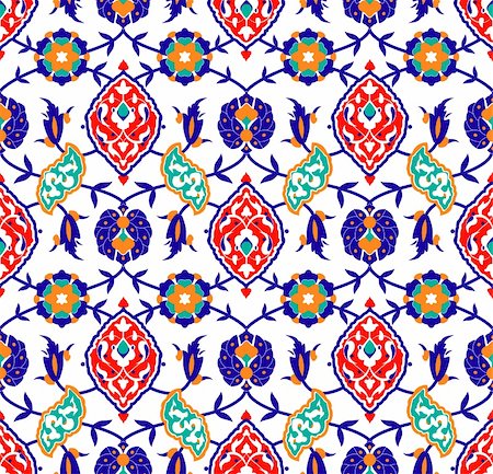 Vector of Traditional Islamic flower Pattern on white Photographie de stock - Aubaine LD & Abonnement, Code: 400-06088840