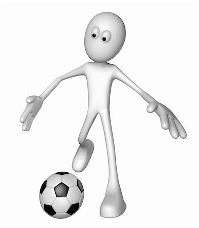 white guy with soccer ball - 3d illustration Stock Photo - Budget Royalty-Free & Subscription, Code: 400-06089194