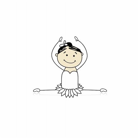 dancer girl cartoon - Cute little ballet dancer for your design Stock Photo - Budget Royalty-Free & Subscription, Code: 400-06080203