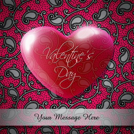 simsearch:400-04672314,k - Valentine's Day Vector Illustration with Heart and Space for Your Message Stock Photo - Budget Royalty-Free & Subscription, Code: 400-06080238