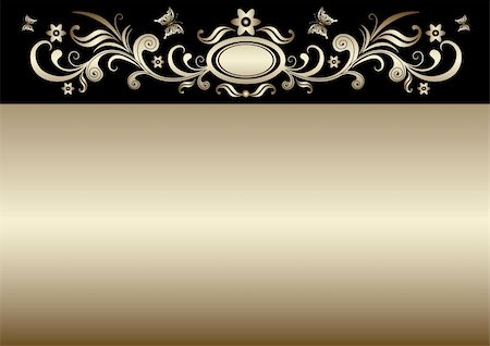 elegant easter pattern - Vintage gold elegance easter card with gold floral border (vector) Stock Photo - Budget Royalty-Free & Subscription, Code: 400-06080233