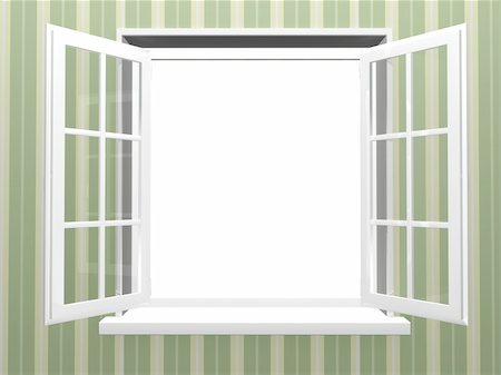simsearch:400-07820254,k - Opened plastic window. 3d render Stock Photo - Budget Royalty-Free & Subscription, Code: 400-06080334