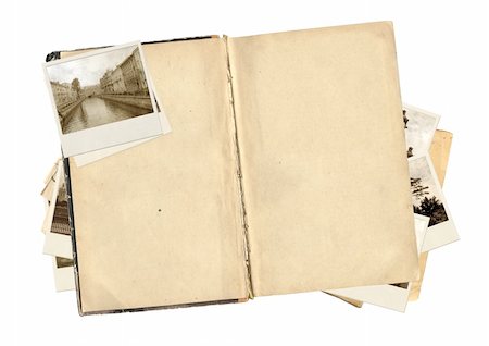 simsearch:400-05892111,k - Old book and photos for scrapbooking design. Isolated over white Stock Photo - Budget Royalty-Free & Subscription, Code: 400-06080341