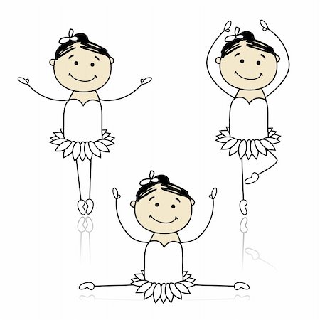 Cute little ballet dancers for your design Stock Photo - Budget Royalty-Free & Subscription, Code: 400-06080593