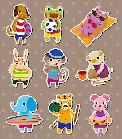 simsearch:400-04396497,k - summer animal stickers Stock Photo - Budget Royalty-Free & Subscription, Code: 400-06081313