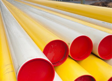 pipework - stacked yellow pvc pipes Stock Photo - Budget Royalty-Free & Subscription, Code: 400-06081329