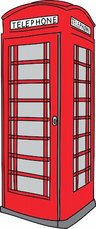red call box - Phone booth. Vector illustration. Stock Photo - Budget Royalty-Free & Subscription, Code: 400-06081377