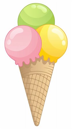 summer sweet illustration - Ice cream theme image 1 - vector illustration. Stock Photo - Budget Royalty-Free & Subscription, Code: 400-06081451