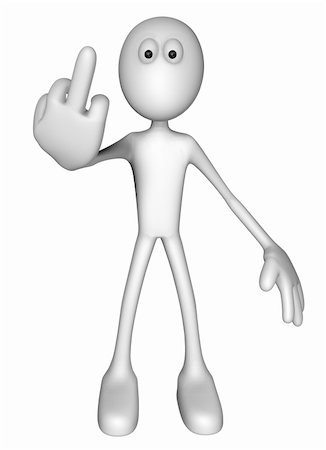 simsearch:400-06363059,k - white guy shows his middle finger - 3d illustration Stock Photo - Budget Royalty-Free & Subscription, Code: 400-06081725