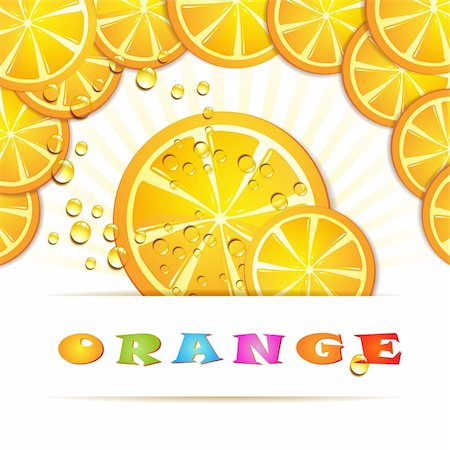 simsearch:400-06082374,k - Frame with slice of orange and drops Stock Photo - Budget Royalty-Free & Subscription, Code: 400-06082365