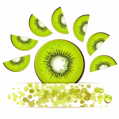 simsearch:400-06082374,k - Slice of kiwi in decorated form Stock Photo - Budget Royalty-Free & Subscription, Code: 400-06082375