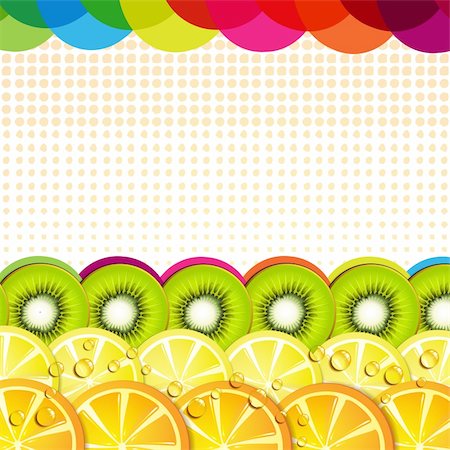 simsearch:400-06082374,k - Background with fruits slices Stock Photo - Budget Royalty-Free & Subscription, Code: 400-06082372