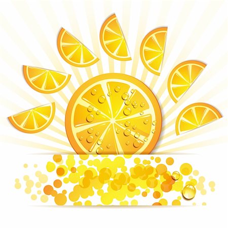 simsearch:400-06082374,k - Slice of orange in decorated form Stock Photo - Budget Royalty-Free & Subscription, Code: 400-06082381