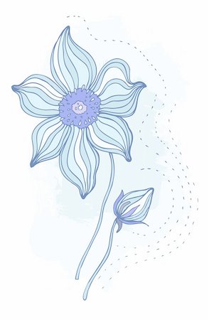 simsearch:400-06080543,k - Beautiful flower. Hand drawn vector illustration isolated Stock Photo - Budget Royalty-Free & Subscription, Code: 400-06082704