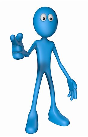 simsearch:400-06073389,k - blue guy shows someone with his forefinger - 3d illustration Stock Photo - Budget Royalty-Free & Subscription, Code: 400-06082723