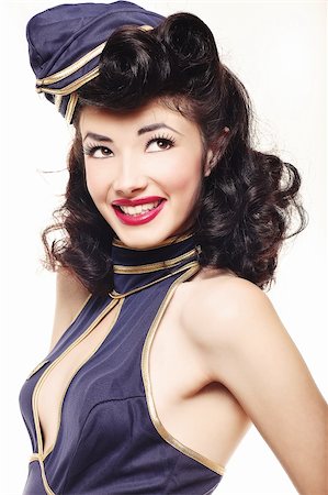 Beautiful Pin Up Style Girl in Studio Stock Photo - Budget Royalty-Free & Subscription, Code: 400-06082811