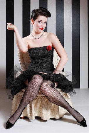Sexy Pinup Style Vintage Image Stock Photo - Budget Royalty-Free & Subscription, Code: 400-06082812