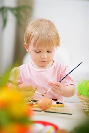 Color smeared baby painting Easter egg Stock Photo - Budget Royalty-Free & Subscription, Code: 400-06083067