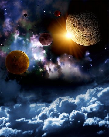 simsearch:400-06328626,k - Maya prophecy. Vertical background with space scene Stock Photo - Budget Royalty-Free & Subscription, Code: 400-06094270