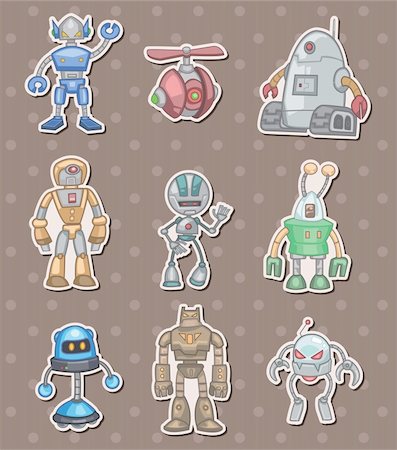 robot stickers Stock Photo - Budget Royalty-Free & Subscription, Code: 400-06094283