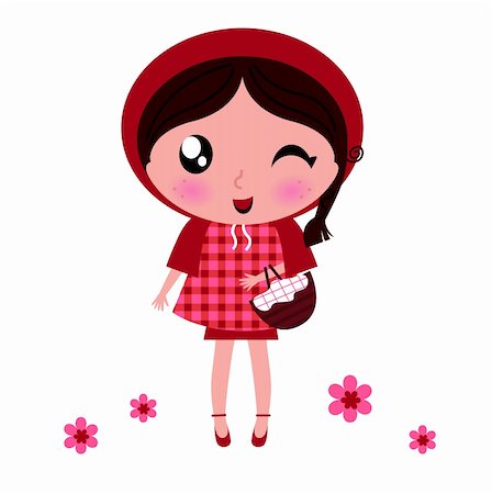 small picture of a cartoon of a person being young - Cute cartoon Red riding hood. Vector illustration. Stock Photo - Budget Royalty-Free & Subscription, Code: 400-06095567