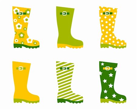 Wellington spring boots collection. Vector Stock Photo - Budget Royalty-Free & Subscription, Code: 400-06095583