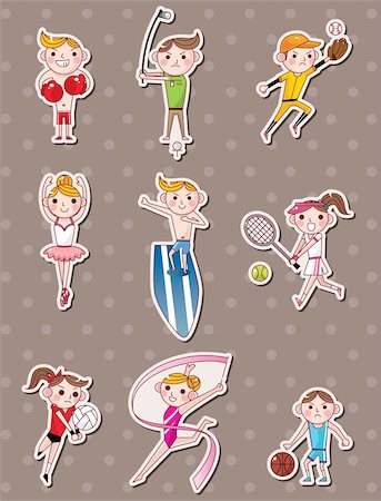 sport player stickers Stock Photo - Budget Royalty-Free & Subscription, Code: 400-06095763