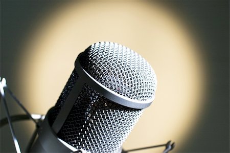 simsearch:400-04630784,k - Microphone in studio. Stock Photo - Budget Royalty-Free & Subscription, Code: 400-06096204