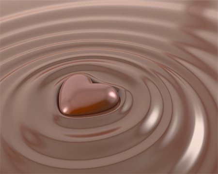 simsearch:400-06207242,k - Shiny chocolate heart in a hot chocolate Stock Photo - Budget Royalty-Free & Subscription, Code: 400-06096428