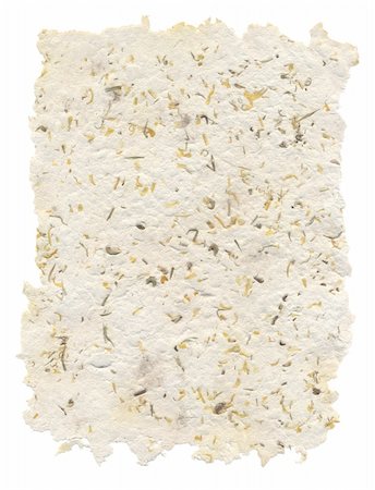 Handmade paper with seeds and petals inside, isolated on white background Stock Photo - Budget Royalty-Free & Subscription, Code: 400-06096423