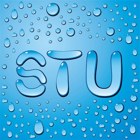 summer text message - Vector set of water drops letters on blue background Foto de stock - Super Valor sin royalties y Suscripción, Código: 400-06096882