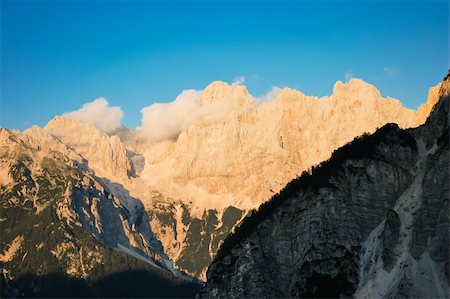 simsearch:400-05731177,k - Peaks of the Julian Alps in the light of the sunset Stock Photo - Budget Royalty-Free & Subscription, Code: 400-06097021