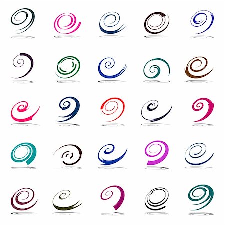 rotation - Design elements set. Spiral movement. Vector art. Stock Photo - Budget Royalty-Free & Subscription, Code: 400-06098558