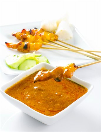simsearch:400-07418409,k - Delicious chicken satay on skewers Stock Photo - Budget Royalty-Free & Subscription, Code: 400-06098691