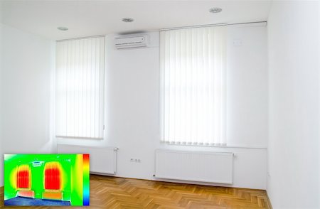 Picture in Picture Thermal Image of Empty Office Room Stock Photo - Budget Royalty-Free & Subscription, Code: 400-06098975