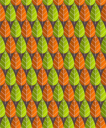 simsearch:400-04752266,k - Illustrated seamless pattern of red and green leaf shape Stock Photo - Budget Royalty-Free & Subscription, Code: 400-06099270