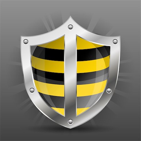 Shield Security Warning Markings, vector illustration Stock Photo - Budget Royalty-Free & Subscription, Code: 400-06099513