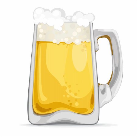 Mug of beer on a white background vector Photographie de stock - Aubaine LD & Abonnement, Code: 400-06099919