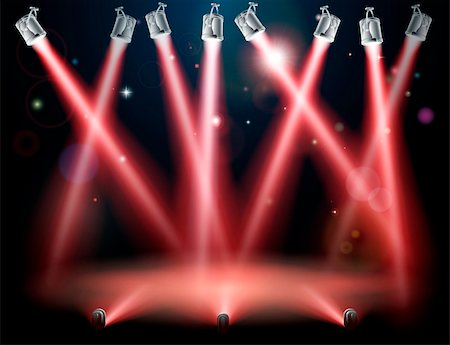 simsearch:632-05604064,k - A red spotlight background concept with lots of lights like spotlights in a light show or during a dramatic theatre stage performance Stock Photo - Budget Royalty-Free & Subscription, Code: 400-06090562
