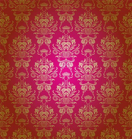simsearch:400-05888512,k - Damask seamless floral pattern. Flowers on a red background. EPS 10 Stock Photo - Budget Royalty-Free & Subscription, Code: 400-06091049