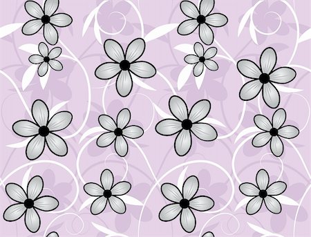 simsearch:400-05363614,k - Vector seamless flower background pattern, floral vintage illustration. Cute backdrop Stock Photo - Budget Royalty-Free & Subscription, Code: 400-06091088